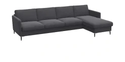 FLEXLUX Ecksofa »Fiore, L-Form, bequem und komfortabel durch hochwertigem Sitzaufbau« schmale Armlehnen, Kaltschaum, Füße Alu+schwarz
