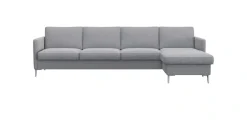 FLEXLUX Ecksofa »Fiore, L-Form, bequem und komfortabel durch hochwertigem Sitzaufbau« schmale Armlehnen, Kaltschaum, Füße Alu