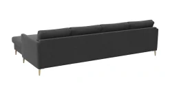 FLEXLUX Ecksofa »Fiore, L-Form, bequem und komfortabel durch hochwertigem Sitzaufbau« schmale Armlehnen, Kaltschaum, Füße Alu+ Eiche