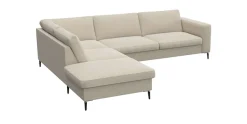 FLEXLUX Ecksofa »Fiore, L-Form, bequem und komfortabel durch hochwertigem Sitzaufbau« breite Armlehnen, Kaltschaum, Füße Alu+schwarz