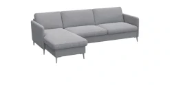FLEXLUX Ecksofa »Fiore, L-Form, bequem und komfortabel durch hochwertigem Sitzaufbau« schmale Armlehnen, Kaltschaum, Füße Alu