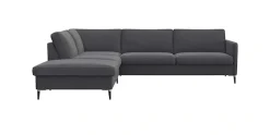 FLEXLUX Ecksofa »Fiore, L-Form« schmale Armlehnen, Kaltschaum, Füße Alu+schwarz