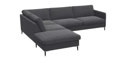 FLEXLUX Ecksofa »Fiore, L-Form« schmale Armlehnen, Kaltschaum, Füße Alu+schwarz