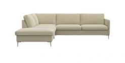 FLEXLUX Ecksofa »Fiore, L-Form« schmale Armlehnen, Kaltschaum, Füße Alu