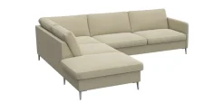 FLEXLUX Ecksofa »Fiore, L-Form« schmale Armlehnen, Kaltschaum, Füße Alu