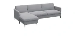 FLEXLUX Ecksofa »Fiore, L-Form« schmale Armlehnen, Kaltschaum, Füße Alu+schwarz