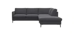 FLEXLUX Ecksofa »Fiore, L-Form« schmale Armlehnen, Füße Alu/schwarz, B/T 234/225cm, Kaltschaum im Sitz