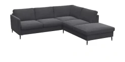 FLEXLUX Ecksofa »Fiore, L-Form« schmale Armlehnen, Füße Alu/schwarz, B/T 234/225cm, Kaltschaum im Sitz