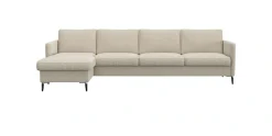 FLEXLUX Ecksofa »Fiore, L-Form« schmale Armlehnen, Kaltschaum, Füße Alu+schwarz