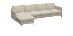 FLEXLUX Ecksofa »Fiore, L-Form« schmale Armlehnen, Kaltschaum, Füße Alu+schwarz