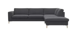FLEXLUX Ecksofa »Fiore, Sitzaufbau mit hochwertigem Kaltschaum für mehr Sitzkomfort« breite Armlehnen,L-Form, Füße Alu/Eiche