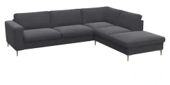 FLEXLUX Ecksofa »Fiore, Sitzaufbau mit hochwertigem Kaltschaum für mehr Sitzkomfort« breite Armlehnen,L-Form, Füße Alu/Eiche