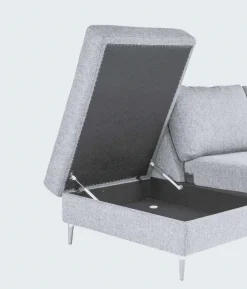 FLEXLUX Ecksofa »Fiore, Sitzaufbau mit hochwertigem Kaltschaum für mehr Sitzkomfort« breite Armlehnen,L-Form, Füße Alu/Eiche