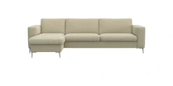 FLEXLUX Ecksofa »Fiore, super Sitzkomfort durch Kaltschaum im Sitz, L-Form« breite Armlehnen, Kaltschaum, Füße Alu