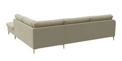 FLEXLUX Ecksofa »Fiore, super Sitzkomfort durch Kaltschaum im Sitz, L-Form« schmale Armlehnen, Füße Alu+ Eiche