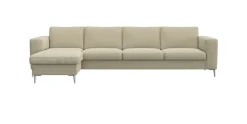 FLEXLUX Ecksofa »Fiore, super Sitzkomfort durch Kaltschaum im Sitz, L-Form« breite Armlehnen, Füße Alu
