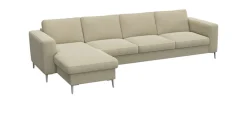 FLEXLUX Ecksofa »Fiore, super Sitzkomfort durch Kaltschaum im Sitz, L-Form« breite Armlehnen, Füße Alu