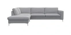 FLEXLUX Ecksofa »Fiore, super Sitzkomfort durch Kaltschaum im Sitz, L-Form« breite Armlehnen, Füße Alu