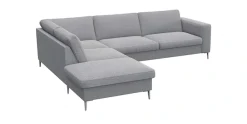 FLEXLUX Ecksofa »Fiore, super Sitzkomfort durch Kaltschaum im Sitz, L-Form« breite Armlehnen, Füße Alu