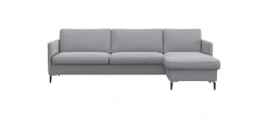 FLEXLUX Ecksofa »Fiore, super Sitzkomfort durch Kaltschaum im Sitz, L-Form« schmale Armlehnen, Füße Alu+schwarz