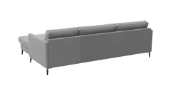 FLEXLUX Ecksofa »Fiore, super Sitzkomfort durch Kaltschaum im Sitz, L-Form« schmale Armlehnen, Füße Alu+schwarz