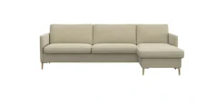 FLEXLUX Ecksofa »Fiore, super Sitzkomfort durch Kaltschaum im Sitz, L-Form« schmale Armlehnen, Füße Alu+ Eiche