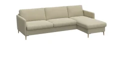 FLEXLUX Ecksofa »Fiore, super Sitzkomfort durch Kaltschaum im Sitz, L-Form« schmale Armlehnen, Füße Alu+ Eiche