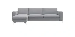 FLEXLUX Ecksofa »Fiore, super Sitzkomfort durch Kaltschaum im Sitz, L-Form« breite Armlehnen, Kaltschaum, Füße Alu+schwarz