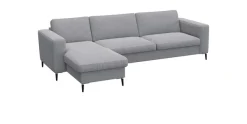 FLEXLUX Ecksofa »Fiore, super Sitzkomfort durch Kaltschaum im Sitz, L-Form« breite Armlehnen, Kaltschaum, Füße Alu+schwarz