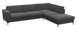 FLEXLUX Ecksofa »Fiore, super Sitzkomfort durch Kaltschaum im Sitz, L-Form« breite Armlehnen, Füße Alu+schwarz