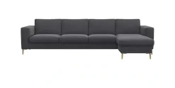 FLEXLUX Ecksofa »Fiore, super Sitzkomfort durch Kaltschaum im Sitz, L-Form« breite Armlehnen, Füße Alu+ Eiche