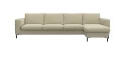 FLEXLUX Ecksofa »Fiore, super Sitzkomfort durch Kaltschaum im Sitz, L-Form« breite Armlehnen, Füße Alu+schwarz