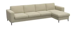 FLEXLUX Ecksofa »Fiore, super Sitzkomfort durch Kaltschaum im Sitz, L-Form« breite Armlehnen, Füße Alu+schwarz