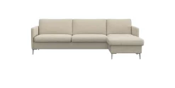 FLEXLUX Ecksofa »Fiore, super Sitzkomfort durch Kaltschaum im Sitz, L-Form« schmale Armlehnen, Füße Alu