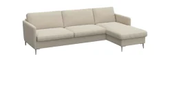 FLEXLUX Ecksofa »Fiore, super Sitzkomfort durch Kaltschaum im Sitz, L-Form« schmale Armlehnen, Füße Alu