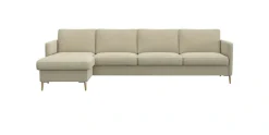 FLEXLUX Ecksofa »Fiore, super Sitzkomfort durch Kaltschaum im Sitz, L-Form« schmale Armlehnen, Füße Alu+ Eiche