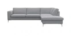 FLEXLUX Ecksofa »Fiore, super Sitzkomfort durch Kaltschaum im Sitz, L-Form« breite Armlehnen, Füße Alu
