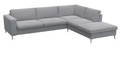 FLEXLUX Ecksofa »Fiore, super Sitzkomfort durch Kaltschaum im Sitz, L-Form« breite Armlehnen, Füße Alu
