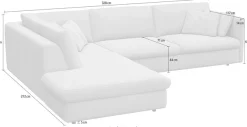 FLEXLUX Ecksofa »Lovane, elegant und zeitlos, bequem, L-Form« Weich & anschmiegsam, große Sitztiefe auf Kaltschaum, Dekokissen inkl.