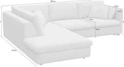 FLEXLUX Ecksofa »Lovane, elegant und zeitlos, bequem, L-Form« Weich & anschmiegsam, große Sitztiefe auf Kaltschaum, Dekokissen inkl.