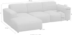 FLEXLUX Ecksofa »Lucera Chaislongue rechts oder links, L-Form, bequem« modern & anschmiegsam, Kaltschaum, Stahl-Wellenunterfederung