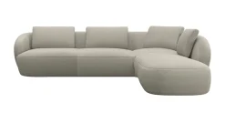 FLEXLUX Ecksofa »Torino, rund, L-Form, Sofa-Ecke mit Ottomane« Modernes, organisches Sofa-Design, Kaltschaum, Wellenunterfederung