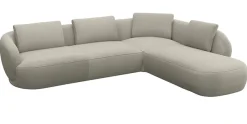 FLEXLUX Ecksofa »Torino, rund, L-Form, Sofa-Ecke mit Ottomane« Modernes, organisches Sofa-Design, Kaltschaum, Wellenunterfederung