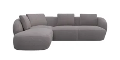 FLEXLUX Ecksofa »Torino, rund, L-Form, Sofa-Ecke mit Ottomane« Modernes, organisches Sofa-Design, Kaltschaum, Wellenunterfederung