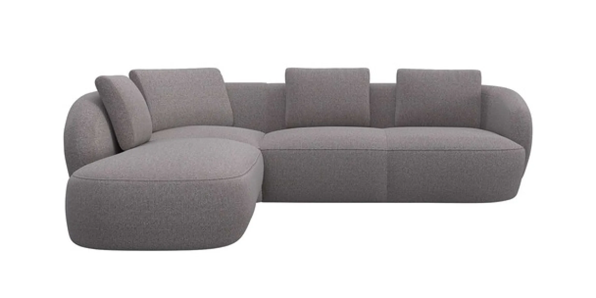 FLEXLUX Ecksofa »Torino, rund, L-Form, Sofa-Ecke mit Ottomane« Modernes, organisches Sofa-Design, Kaltschaum, Wellenunterfederung