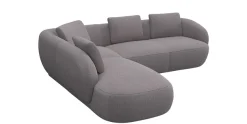 FLEXLUX Ecksofa »Torino, rund, L-Form, Sofa-Ecke mit Ottomane« Modernes, organisches Sofa-Design, Kaltschaum, Wellenunterfederung