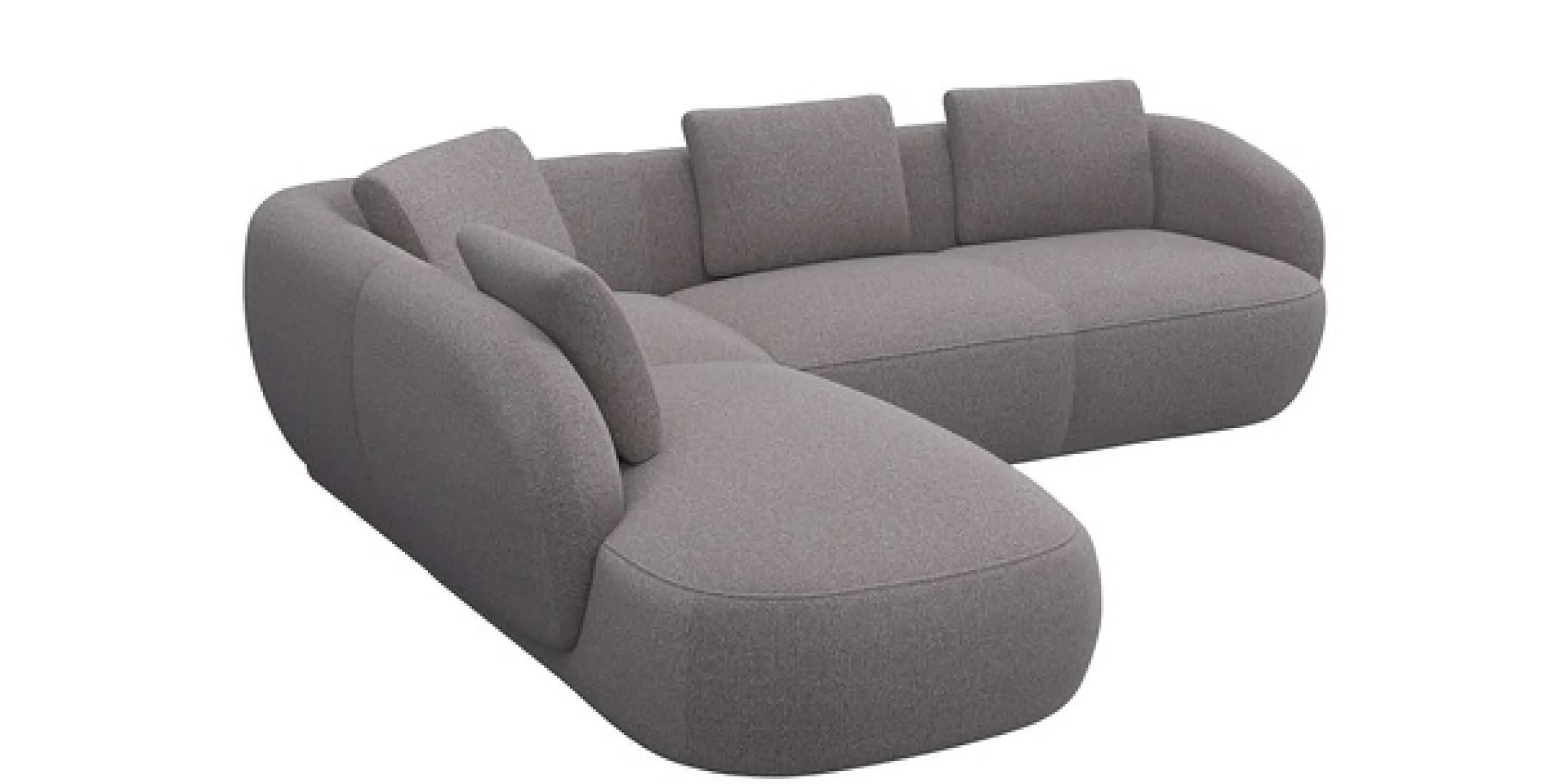 FLEXLUX Ecksofa »Torino, rund, L-Form, Sofa-Ecke mit Ottomane« Modernes, organisches Sofa-Design, Kaltschaum, Wellenunterfederung