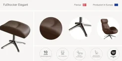 FLEXLUX Fußhocker »Elegant Beinstütze, Entspannung, Skandinavisch, Ultimativer Komfort« Organische Formen, Robuster Alu fuß, Weicher Stoff oder Echtleder