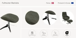 FLEXLUX Fußhocker »Marinella, Fußstütze für Lounging, Entspannung der Extraklasse, Scandi« Brescia-Stoff, Robuster Aluminiumfuß, Pflegeleicht und haltbar