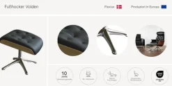 FLEXLUX Fußhocker »Volden Beinstütze, pflegeleicht, skandinavisches Design, hoher Komfort« für Beinauflage zur besseren Entspannung, schwarzer Fuß, Holzrahmen
